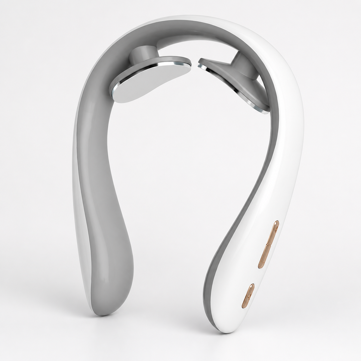 PLUTO RELAX P8 white portable neck massager three-quarter studio view