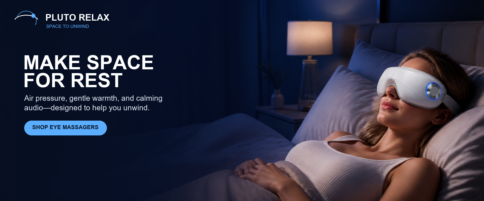 Evening relaxation with an eye massager